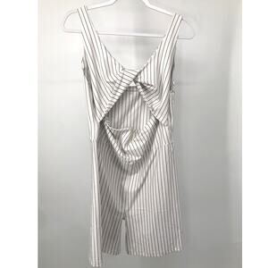 WeWoreWhat White Black Pinstripe Twist Cutout Bodysuit Romper XL